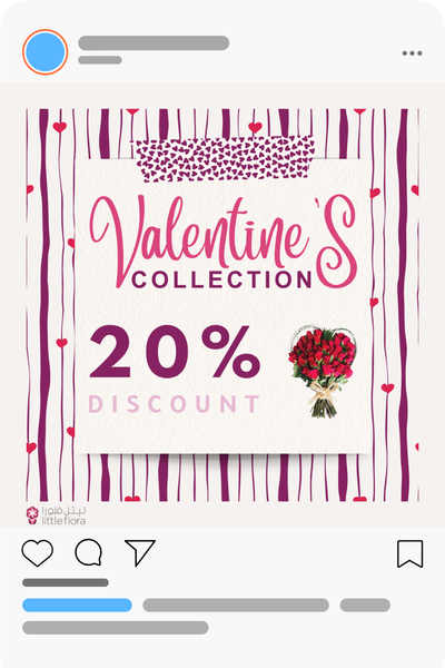 Post Flower shop valentine collection social media post template idea by rola khader
