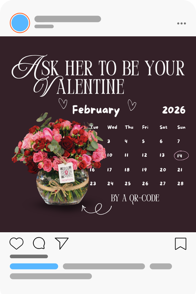 Post Flower shop valentine collection social media post template idea by rola khader