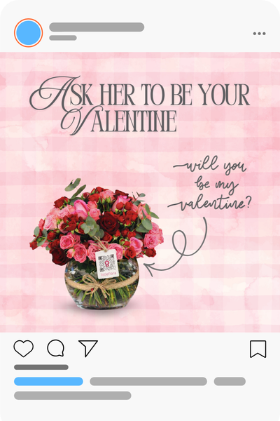 Post Flower shop valentine collection social media post template idea by rola khader