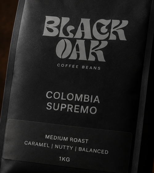 Black Oak Colombian Coffee Close up