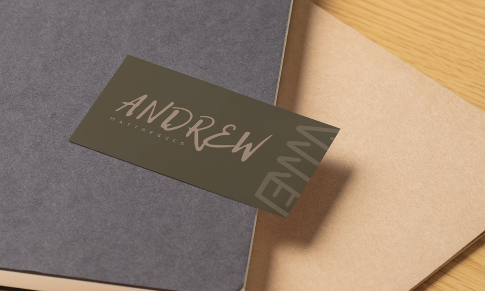 Business Card Luxury business card with special typography for mattress shop designed by rola khader